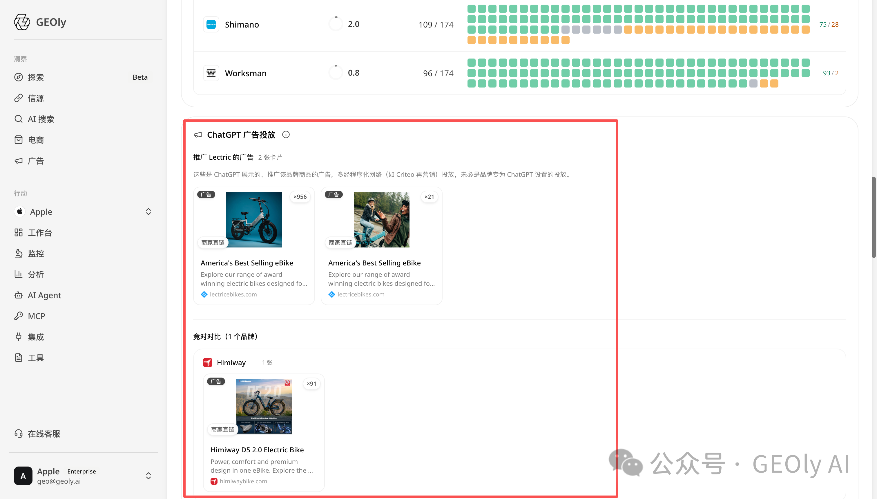 E-Bike ChatGPT 广告语义外溢示例图