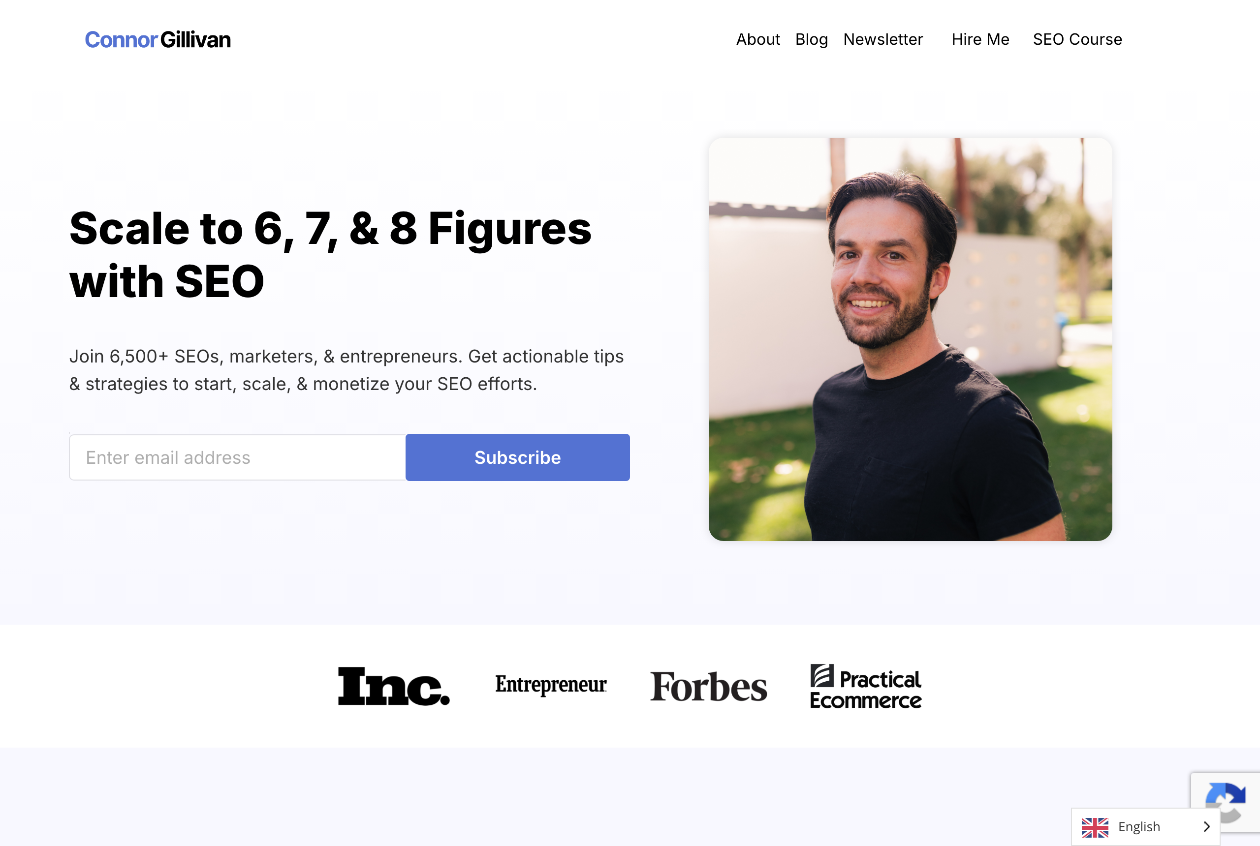 Connor Gillivan's site connorgillivan.com — Founder & CMO, TrioSEO · B2B & SaaS SEO Systems — source: connorgillivan.com