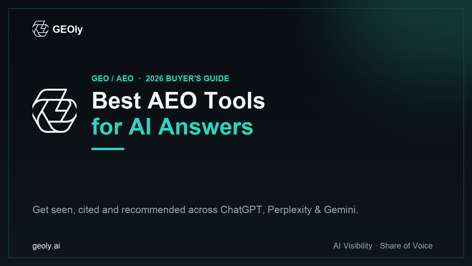 Best AEO Tools in 2026: Top 8 Answer Engine Optimization Platforms — GEOly AI GEO/AEO buyer's guide cover