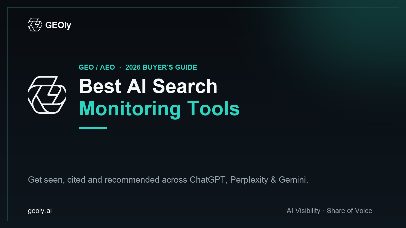 Best AI Search Monitoring Tools in 2026: Top 8 Platforms — GEOly AI GEO/AEO buyer's guide cover
