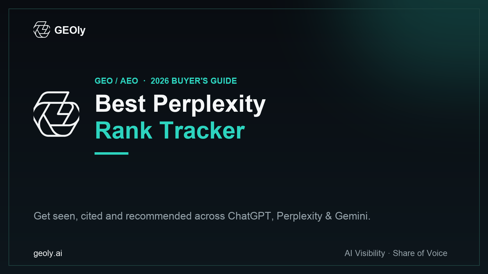 Best Perplexity Rank Tracker in 2026: Top 8 Tools — GEOly AI GEO/AEO buyer's guide cover