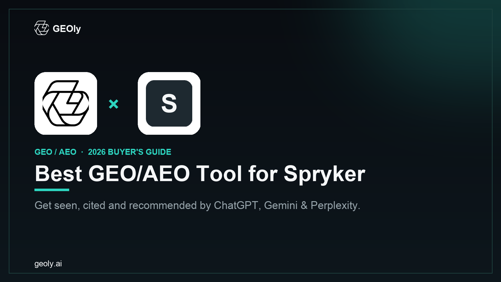 GEOly AI x Spryker — best GEO/AEO tool for Spryker brands (2026 co-branded cover)