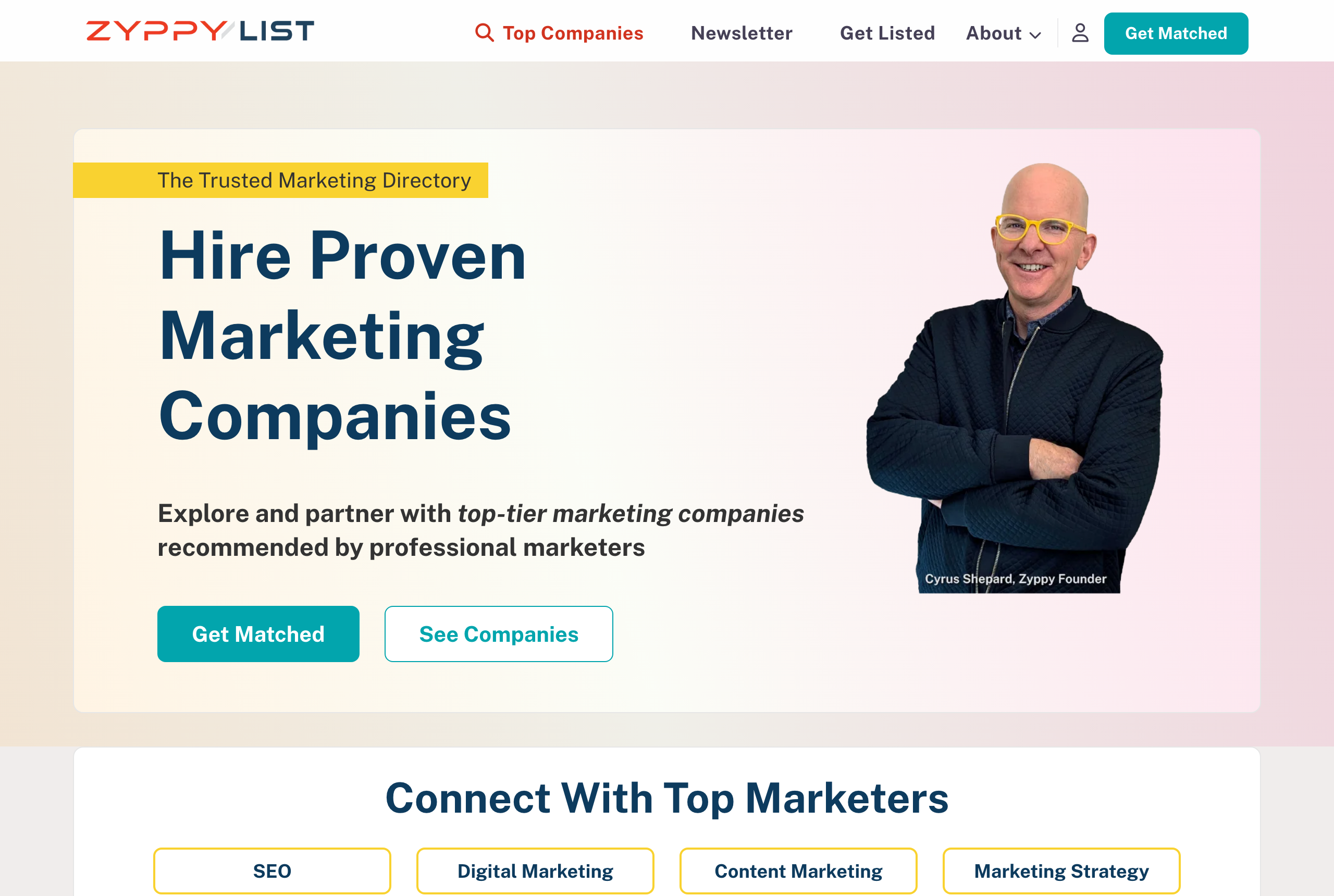 Cyrus Shepard's site zyppy.com — Founder, Zyppy · SEO Experiments & Brand Signals — source: zyppy.com