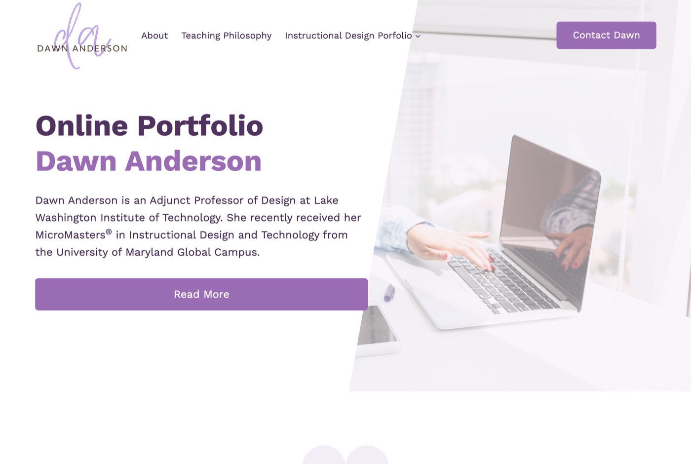 Dawn Anderson 的官网 dawnanderson.org 截图——Bertey 董事总经理 · 信息检索与技术 SEO——来源:dawnanderson.org
