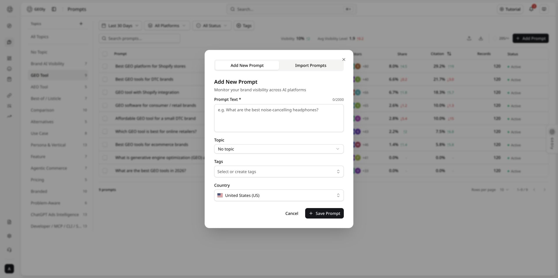DJI brand Add Prompt view (light mode)