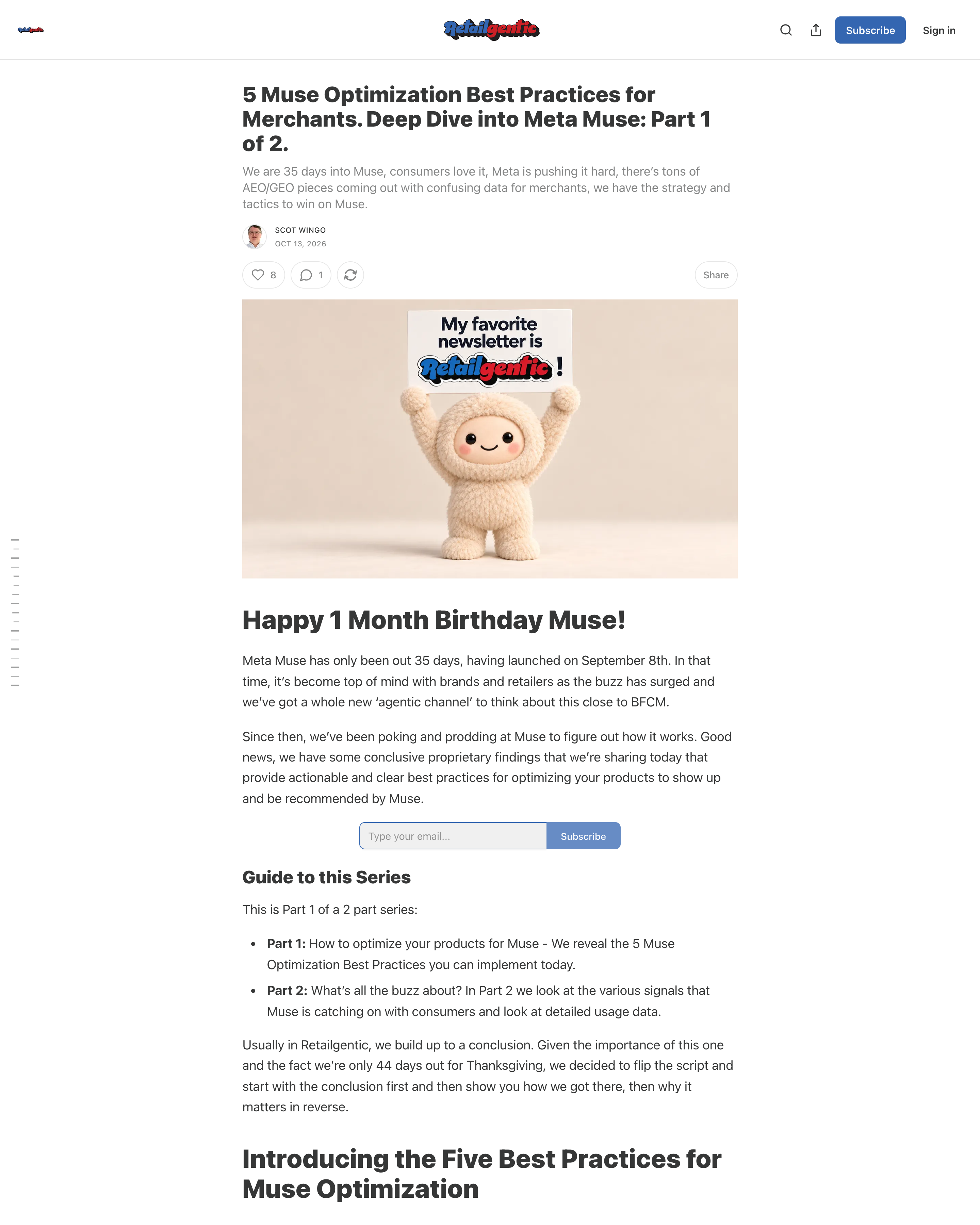 図 2 — Retailgentic によるマーチャント向け Muse 最適化ベストプラクティス 5 箇条。