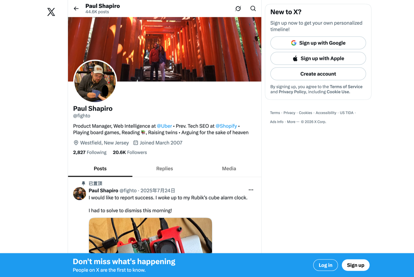 Paul Shapiro 的 X 主页 @fighto——GEOly 专家观察收录的 GEO/AEO 专家——来源:x.com