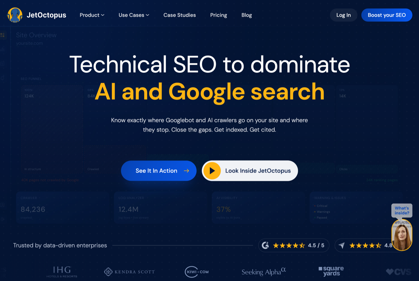 Serge Bezborodov 的官网 jetoctopus.com 截图——JetOctopus 联合创始人兼 CTO · 技术 SEO 与日志分析——来源:jetoctopus.com