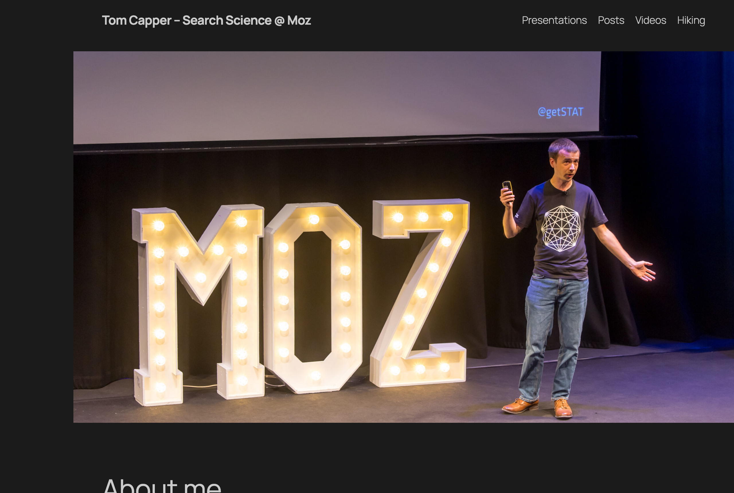 Tom Capper's site tcapper.co.uk — Senior Search Scientist, Moz · SERP & AI Overviews Research — source: tcapper.co.uk